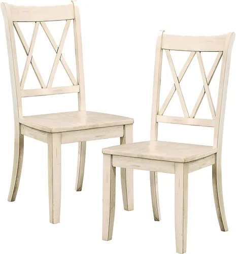 Miniatura 18 de Lexicon Janina - Juego de 2 sillas de comedor modernas de granja, juego de 2, madera maciza, respaldo cruzado, para cocina tradicional moderna Verde