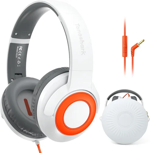 Miniatura 8 de TONOSHARK Auriculares con cable para niños con micrófono, volumen limitado a 85/94 dB, auriculares plegables de 0.138 in para niñas, auriculares Azul