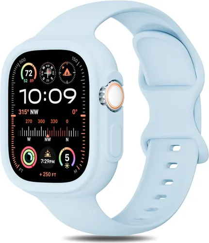 Miniatura 11 de Keebowz Funda Protectora de Silicona Compatible con Apple Watch de 38mm 40mm 41mm 42mm 44mm 45mm 46mm 49mm, Mujeres y Hombres, Correa Deportiva