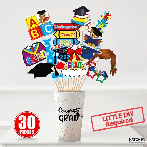 Miniatura 6 de KatchOn, Accesorios para fotos de graduación de jardín de infantes – Paquete de 30 Accesorios de cabina de fotos de graduación de jardín