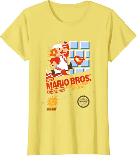 Miniatura 30 de Super Mario Dashin - Camiseta gráfica de acción, ajuste clásico, cuello redondo, color negro