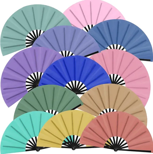 Miniatura 8 de Blulu 8 piezas de abanicos grandes plegables para baile en línea de 13 pulgadas, abanico en el suelo para baile en línea para mujeres y hombres