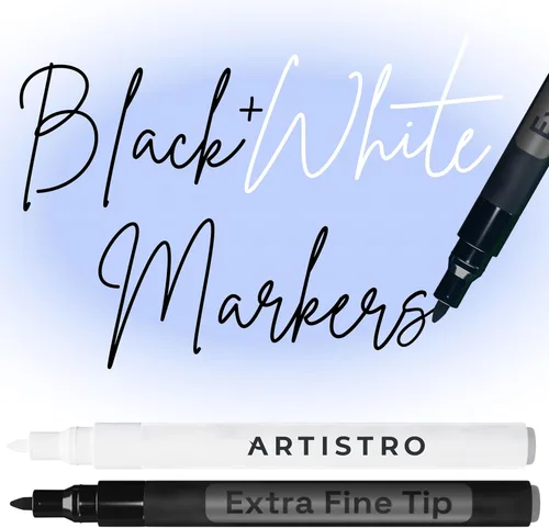 Miniatura 37 de Artistro 2 marcadores de pintura acrílica negros - 3mm marcadores de punta media - Perfectos para manualidades, proyectos de arte y más