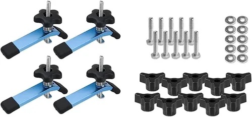 POWERTEC 71168-P2 Abrazadera de retención en T, 5-1/2 pulgadas de largo x 1-1/8 pulgadas de ancho, paquete de 4, abrazaderas de riel en T para