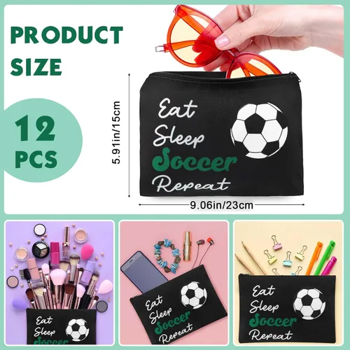 Miniatura 2 de Ziliny 12 bolsas de maquillaje, bolsa de cosméticos, regalos para niñas, bolsa portátil de lona con cremallera, organizador de artículos de tocador
