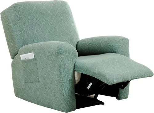 Miniatura 65 de CRFATOP Funda para sillón reclinable con estampado floral con bolsillos, funda única para sillón reclinable, 4 piezas, funda para sillón reclinable