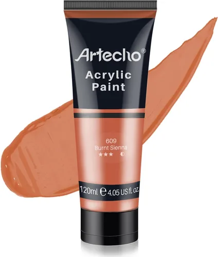 Miniatura 27 de Artecho - Pintura acrílica blanco titanio (120 ml / 4.05 oz), tubos de pintura para manualidades artísticas sobre lienzo, piedra, roca, madera