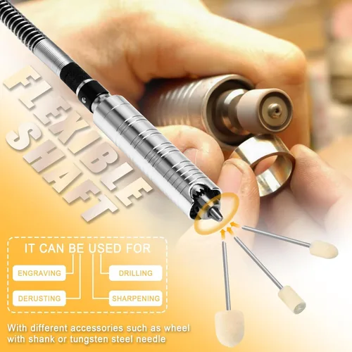 Miniatura 4 de TM-2 Pulidora de joyas, amoladora de banco de velocidad ajustable y máquina pulidora, búfer de metal compacto para joyas, metal, proyectos