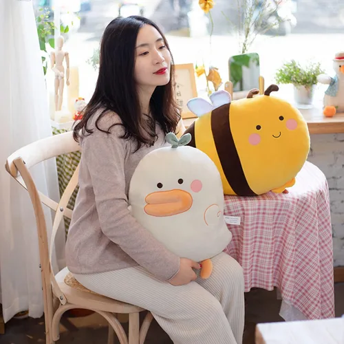 Miniatura 8 de GOOC Almohada de peluche de abejorro de 20 pulgadas, almohada de peluche de abejorro para abrazar, almohada de abeja de miel, regalo de anime