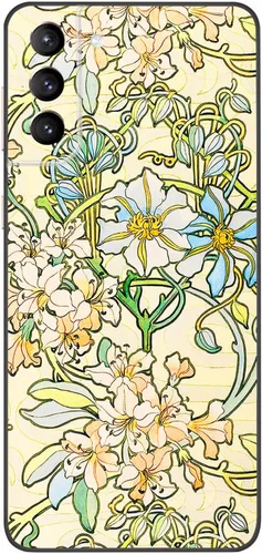 Miniatura 80 de Berkin Arts Funda compatible con Samsung Galaxy S22 Ultra, funda de silicona Art Nouveau Floral Flower (Clematis by Alphonse Mucha)