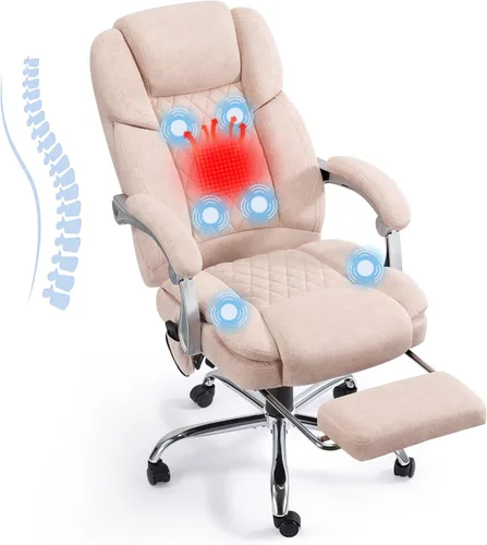 Miniatura 11 de HOMREST Silla de Oficina de Masaje de 6 Puntos con Soporte Lumbar, Silla de Oficina Ejecutiva Calefaccionada con Respaldo Reclinable, Silla de negro