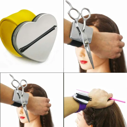 Miniatura 3 de Banda trenzada y peine magnético trenzado pulsera con peine de separación, pinzas para el pelo, pulsera magnética para estilista, banda de trenzado