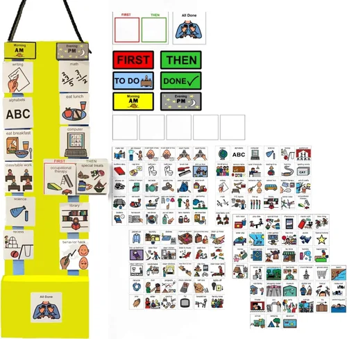 Miniatura 23 de Programa visual para niños – 133 tarjetas de plástico duraderas con imágenes y monedas con lazo suave Tabla de rutina diaria y recompensas por