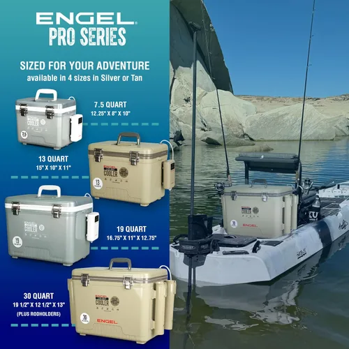 Miniatura 6 de ENGEL - Enfriador de cebo vivo PRO para pesca - Cubo portátil de pececillos y cebo con aireador recargable de iones de litio Canela