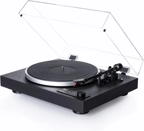 Dual CS429 - Tocadiscos de transmisión por correa totalmente automático con cartucho rojo Ortofon 2M, 33/45/78 RPM, color negro