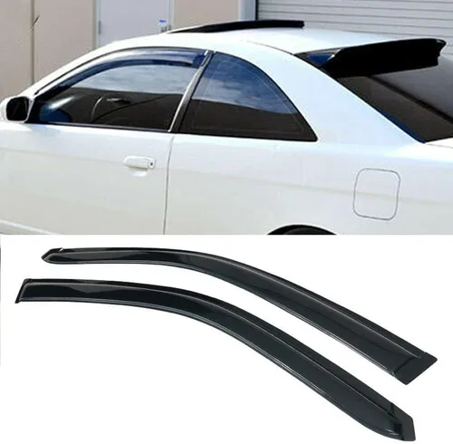 Miniatura 3 de Viseras adhesivas de ventana compatibles con Honda Civic Coupe 2001-2005 serie 2 puertas, deflector de ventana, protector de lluvia ahumado