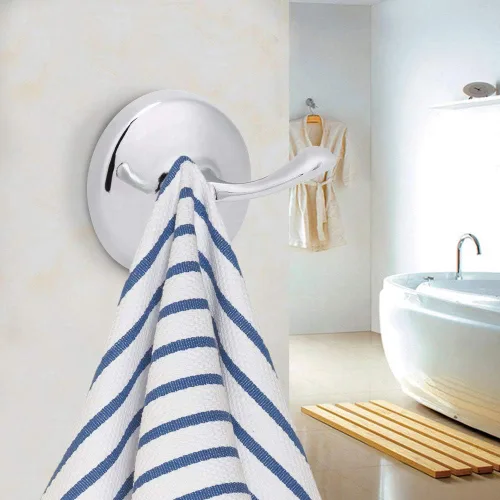 Miniatura 3 de Milltrip Ganchos de toalla, montado en la pared, doble gancho para bata de acero inoxidable, soporte para toallas para baño