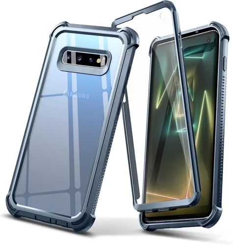 Miniatura 9 de Dexnor Funda para Galaxy S10+ Plus con protector de pantalla integrado, transparente, resistente, de cuerpo completo, a prueba de golpes, defensor