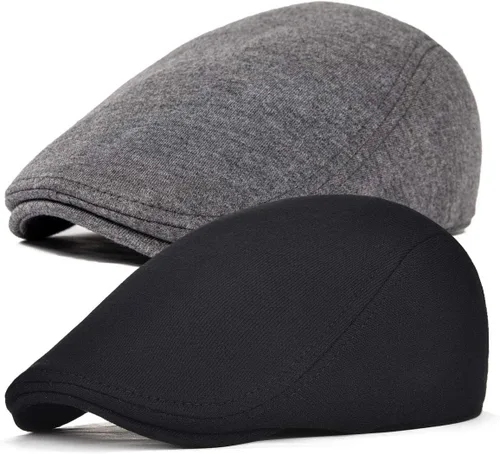 Miniatura 9 de FEINION Gorra Newsboy de Algodón para Hombre de Ajuste Suave Sombrero de Taxista