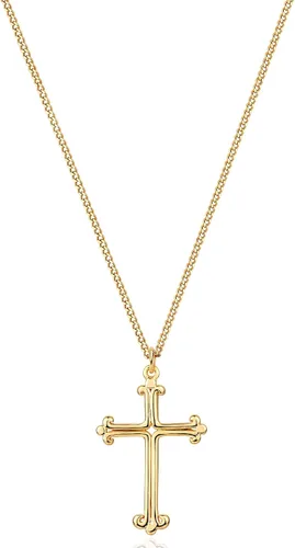 Miniatura 90 de Fettero - Collar con dije de cruz de fe, chapado en oro de 14 K, cadena fina, minimalista, simple, pequeña, para oración, regalo de joyería religiosa