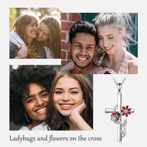 Miniatura 6 de CRMAD Collar de colibrímariquitalibélula para mujer, collar de cruz de plata de ley, regalos para niñas