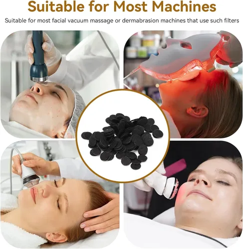 Miniatura 3 de 100 filtros de microdermoabrasión negros, 3 tamaños, filtro de algodón, almohadillas de filtrado redondas para máquina de belleza de eliminación