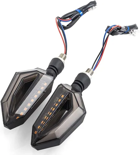 Miniatura 6 de Luces LED intermitentes universales para motocicleta de 10mm. Luces delanteras y traseras para intermitentes de 12 LED