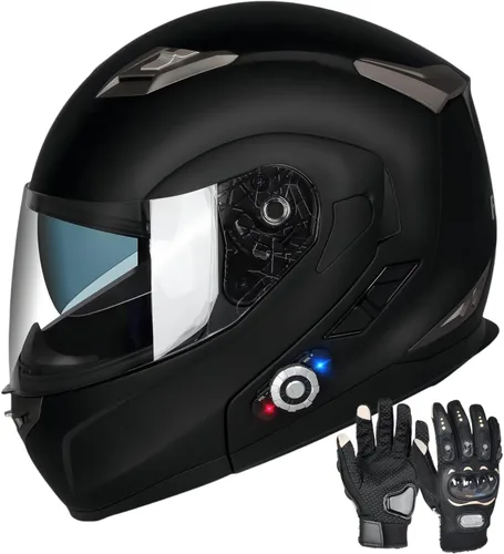 Miniatura 12 de FreedConn BM2-S - Casco de motocicleta con Bluetooth y función de marcación de voz, manos libres, 500 m/ 2 – 3 conductores, DOT con Bluetooth