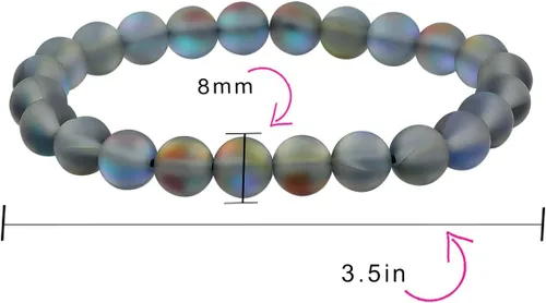 Miniatura 47 de Bling Jewelry Juego de 3 pulseras elásticas unisex apilables con cuentas redondas de 0.315 pulgadas para mujeres, adolescentes y hombres, multihebra