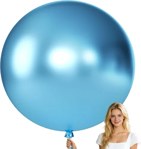 Miniatura 43 de KALOR Globos gigantes retro azul brumoso de 36 pulgadas, paquete de 6 globos de látex grandes redondos retro azul brumoso para aniversario