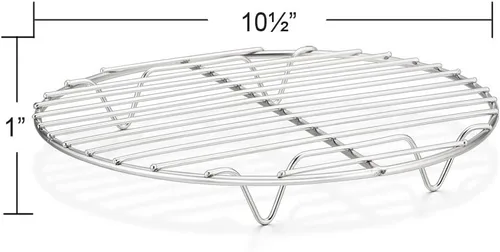Miniatura 2 de E-far Estantes de cocina redondos de enfriamiento de 10½ pulgadas, juego de 2 estantes redondos de acero inoxidable para hornear al vapor, multiusos