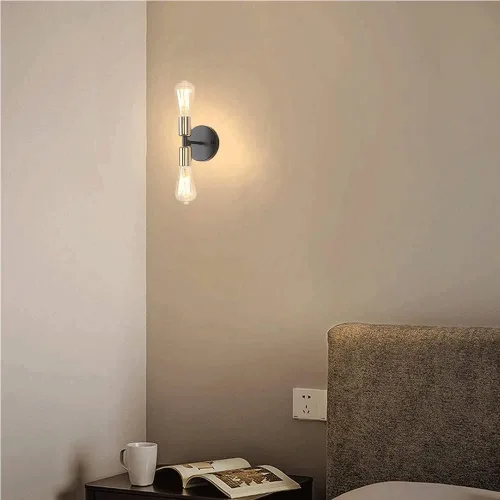 Miniatura 5 de Retro Metal Wall Lamp Warm Light 3000K Source Double-Headed Sconce Lantern Wall-Mounted Lamps for Balcony Porch Stair Study Indoor Decorative