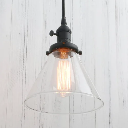 Miniatura 13 de PERMO Moderno accesorio de iluminación colgante con globo de vidrio transparente redondo de 5.9 pulgadas, pantalla soplada a mano, lámpara