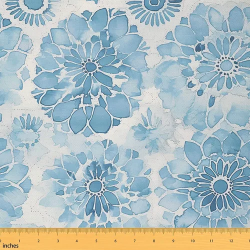 Miniatura 25 de Feelyou The Yard - Tela de flores Groovy de 2 yardas para niños, tela de tapicería floral retro para sillas para niños, niñas, adolescentes, flores