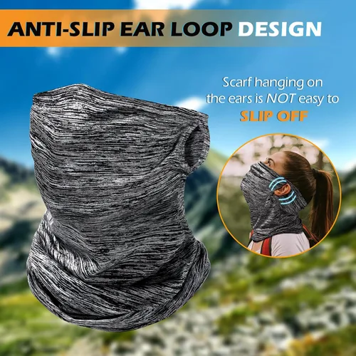 Miniatura 2 de ZeroReasion Polainas de cuello para hombres y mujeres, máscara facial con cinta elástica para las orejas para protección contra el polvo, el viento
