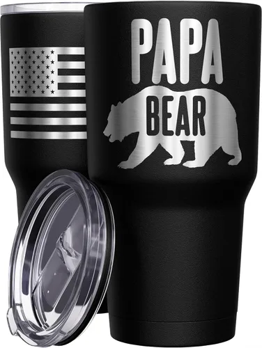 Miniatura 51 de We The People Holsters - Momma Bear - Vaso de café - Taza de viaje de café con bandera americana - Vaso grabado - Vaso termo doble - 30 onzas