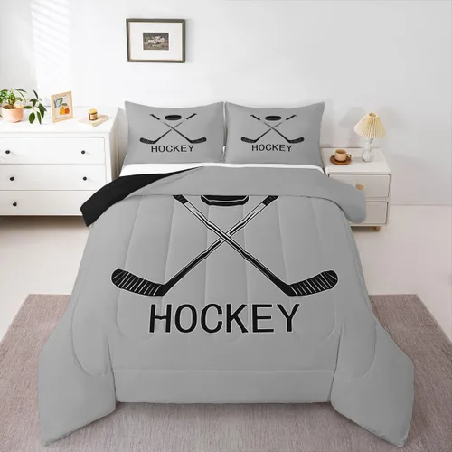 Miniatura 24 de Erosebridal Edredón de plumón de hockey sobre hielo, juego de edredón de jugador de hockey para adolescentes, niños y hombres, juego de ropa de cama