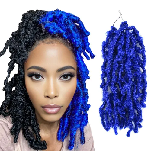 Miniatura 28 de Niseyo 6 paquetes de trenzas de ganchillo suaves de mariposa de 10 pulgadas, hechas a mano, preenlazadas, color negro oscuro, trenzas de mariposa