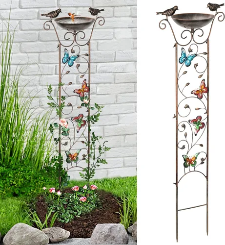 Miniatura 7 de LEWIS&WAYNE Enrejado de Jardín para Aves al Aire Libre, 40 Pulgadas de Hierro Antiguo, Enrejado Decorativo para Plantas de Jardín con Colibríes