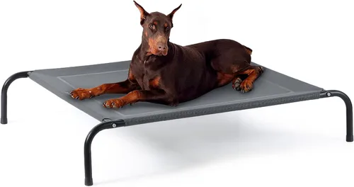 Miniatura 19 de Bedsure Cama elevada para perros al aire libre de tamaño grande, cama portátil de hamaca para mascotas con marco elevado y refrescante para Verde