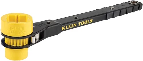 Klein Tools KT151T Lineman's - Llave de trinquete con diseño de perno, 3/4 pulgadas, 13/16 pulgadas, 1 pulgada x 1-1/8 pulgadas, combinación de