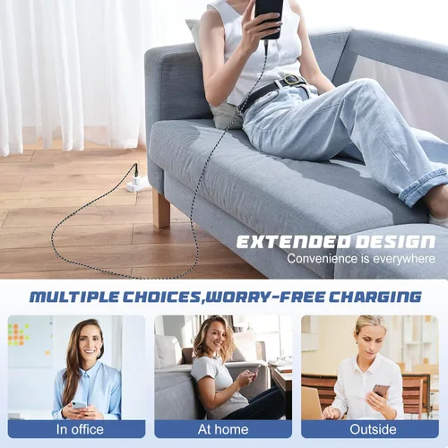 Miniatura 8 de AGOZ Paquete de 3 cables USB C de 4 pies 6 pies 10 pies, cable trenzado para Samsung Galaxy S26 S25 S24 S23 S22 S21 A15 A16 A17 A36 A54, Motorola