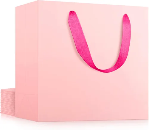 Miniatura 13 de EUSOAR Bolsas de papel de regalo de tamaño pequeño, paquete de 25 bolsas de papel negro resistentes de 8.6 x 3.9 x 7 pulgadas con asas a granel