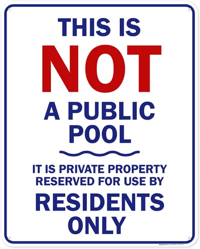 Miniatura 17 de Esto no es una piscina pública – Es propiedad privada reservada para uso por residentes solamente, letrero de 10 x 14 pulgadas, HDPE de 55 mil