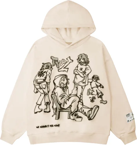 Aelfric Eden Graphic Hoodies for Men Vintage Printed Hoodie Sweatshirt Oversized Long Sleeve Streetwear Hooded Clothes