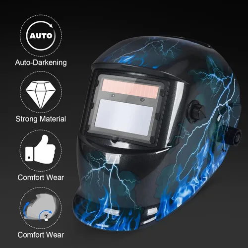 Miniatura 3 de Casco de soldadura con oscurecimiento automático de color real con capucha con rango de sombra ajustable 4/9-13 para máscara de soldador de arco