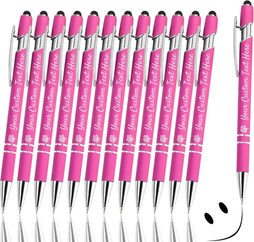 Bolígrafos personalizados con lápiz capacitivo, bolígrafos grabados personalizados, impresos con tu logotipo o mensaje para Navidad, graduación y