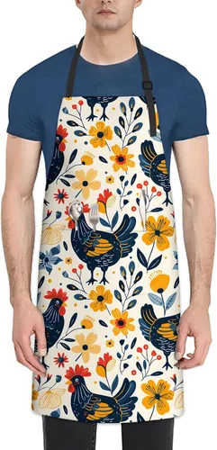 Miniatura 14 de Hermoso delantal de tortuga marina para mujeres y hombres, delantales de chef de cocina de tela Oxford Margarita72