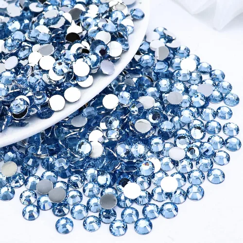Miniatura 39 de 4500 PIEZAS SS6 2mm Resina Diamantes de Imitación de Parte Plana, Diamantes de Imitación Azul/Azul Oscuro de Parte Plana para Uñas, Vasos, Tazas