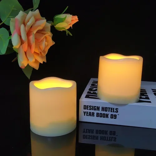 Miniatura 9 de Velas impermeables para exteriores, funcionan con pilas, 3 x 7 pulgadas, sin llama, con temporizador, luces LED eléctricas de plástico parpadeantes